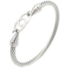 ***COI Titanium Gold Tone/Silver Infinity Bracelet With Steel Clasp(Length: 7.87 inches)-01487AA
