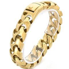 ***COI Titanium Black/Gold Tone/Silver Bracelet With Steel Clasp(Length: 8.66 inches)-01496AA