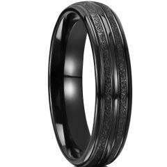 ***COI Tungsten Carbide Black/Gold Tone Sandblasted Ring-01548AA