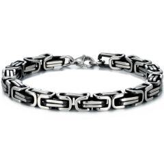 ***COI Titanium Black Silver Bracelet With Steel Clasp(Length: 8.66 inches)-01562AA