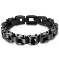 ***COI Black Titanium Bracelet With Steel Clasp(Length: 8.66 inches)-01570AA
