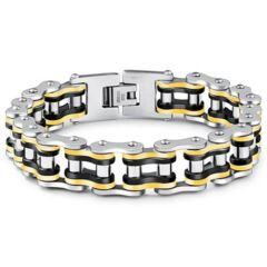 ***COI Titanium Black Silver Ceramic Bracelet With Steel Clasp(Length: 8.27 inches)-01575AA