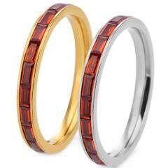 ***COI Titanium Gold Tone/Silver Ring With Created Blue Sapphire/Red Ruby/Green Emerald/Purple Amethyst-01607AA