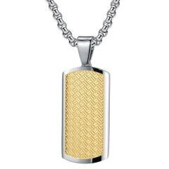 ***COI Titanium Black/Gold Tone Silver Tag Pendant-01628AA