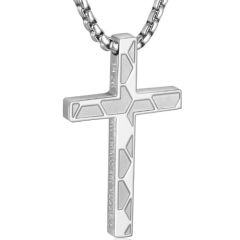 ***COI Titanium Black/Silver You Are Never Alone Cross Pendant-01642AA