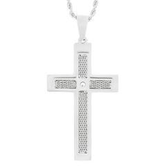 ***COI Titanium Black/Gold Tone/Silver Cross & Wire Pendant-01643AA
