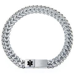 ***COI Titanium Medical Alert Bracelet With Steel Clasp(Length: 8.27 inches)-01650AA