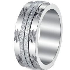 ***COI Titanium Sandblasted Rotating Ring With Stars-01653AA
