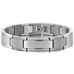 ***COI Titanium Silver/Black/Gold Tone Bracelet With Steel Clasp(Length: 8.07 inches)-01709AA