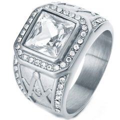 ***COI Titanium Gold Tone/Silver Masonic Freemason Ring-01753AA