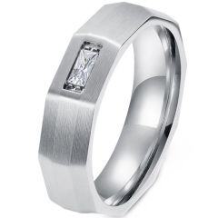 ***COI Titanium Gold Tone/Silver Ring With Cubic Zirconia-01863AB