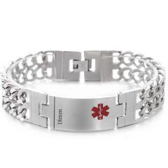 ***COI Titanium Medical Alert Bracelet With Steel Clasp(Length: 8.27 inches)-01871AA