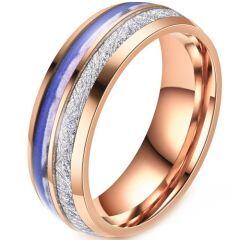 ***COI Rose Titanium Meteorite & Camouflage Dome Court Ring-01890AA