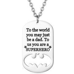 ***COI Titanium SuperHero Daddy Tag Pendant-01900AA