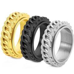 ***COI Titanium Black/Gold Tone/Silver Celtic Ring-01927AA