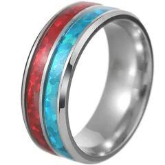 ***COI Titanium Ring With Crushed Opal-01937AA
