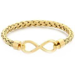 ***COI Titanium Gold Tone/Silver Infinity Bracelet With Steel Clasp(Length: 7.48 inches)-01943AA