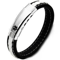 ***COI Titanium Medical Alert Bracelet With Steel Clasp(Length: 8.27 inches)-01944AA