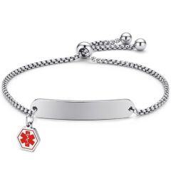 ***COI Titanium Gold Tone/Silver Medical Alert Bracelet With Steel Clasp(Length: 8.27 inches)-01945AA