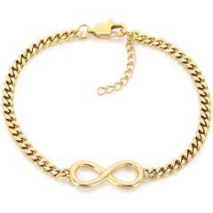 ***COI Titanium Gold Tone/Silver Infinity Bracelet With Steel Clasp(Length: 7.08 inches)-01947AA