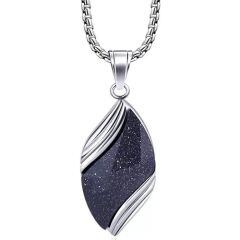 ***COI Titanium Black Meteorite Pendant-01989AA