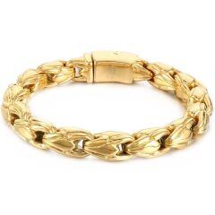 ***COI Titanium Gold Tone/Silver Bracelet With Steel Clasp(Length: 8.66 inches)-01991AA