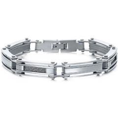***COI Titanium Gold Tone/Silver/Gold Tone Silver Wire Bracelet With Steel Clasp(Length: 8.78 inches)-01992AA