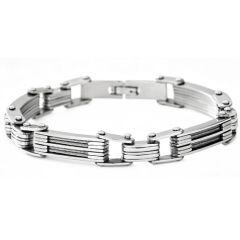 ***COI Titanium Silver/Gold Tone Silver Wire Bracelet With Steel Clasp(Length: 8.85 inches)-01995AA