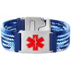 ***COI Titanium Medical Alert Cotton Bracelet With Steel Clasp(Length: 7.28 inches)-01999AA