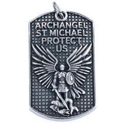 ****COI Titanium Black Silver St Michael Protect Us-02036AA