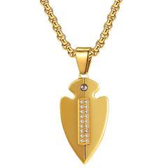 ****COI Titanium Black Gold Tone/Silver Gold Tone Pendant With Cubic Zirconia-02073AA