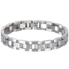 ****COI Titanium Black/Gold Tone/Silver Screws Bracelet With Steel Clasp(Length: 8.46 inches)-02076AA