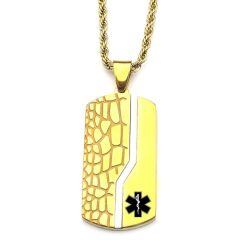 ****COI Titanium Black Silver/Gold Tone Silver Medical Alert Pendant-02088AA