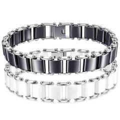 ****COI Titanium Ceramic Bracelet With Steel Clasp(Length: 7.87 inches)-02094AA