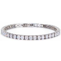 ****COI Titanium Gold Tone/Silver Cubic Zirconia Tennis Bracelet With Steel Clasp(Length: 8.27 inches)-02108AA