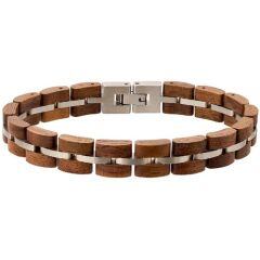 ****COI Titanium Koa Wood Bracelet With Steel Clasp(Length: 8.66 inches)-02112AA