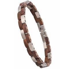 ****COI Titanium Koa Wood Bracelet With Steel Clasp(Length: 8.50 inches)-02131AA