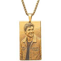 ****COI Titanium Gold Tone/Silver Pendant With Custom Photo Engraving-02140AA