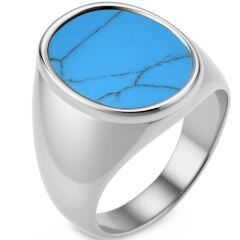 ****COI Titanium Gold Tone/Silver Ring With Tiger Eye/Turquoise-02146AA