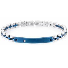****COI Titanium Black/Blue/Gold Tone Silver Cubic Zirconia Bracelet With Steel Clasp(Length: 7.87 inches)-02150AA