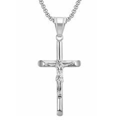 ****COI Titanium Gold Tone/Silver Jesus Cross Pendant-02168AA