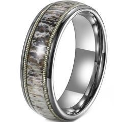 ****COI Tungsten Carbide Deer Antler Wire Dome Court Ring-02213AA