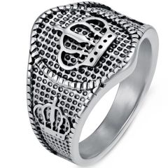 ****COI Titanium Gold Tone/Silver Crown Ring-02216AA