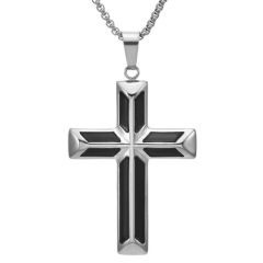 ****COI Titanium Gold Tone/Silver Cross Pendant-02226AA