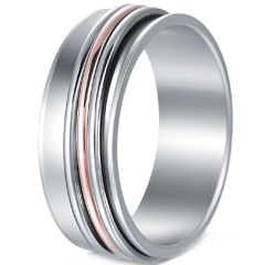 ****COI Titanium Silver Gold Tone/Rose Ring-02233AA