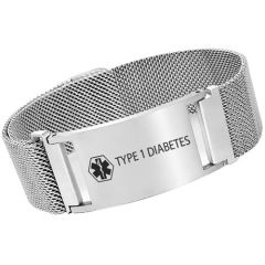 ****COI Titanium Black/Silver/Gold Tone/Rose Medical Alert Bracelet With Steel Clasp(Length: 8.85 inches)-02251AA