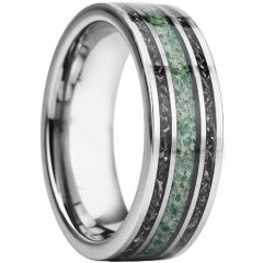 ****COI Tungsten Carbide Gold Tone/Silver Deer Antler & Meteorite Ring-02257AA