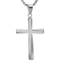 ****COI Titanium Black/Gold Tone/Silver Cross Pendant-02258AA