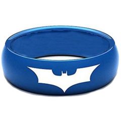 *COI Blue Titanium Bat Man Dome Court Ring-1433