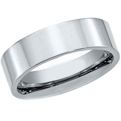*COI Tungsten Carbide Polished Shiny Pipe Cut Flat Ring-TG2855